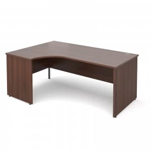 Image of Maestro 25 PL Left Hand Ergonomic Desk 1800mm - Walnut Panel Leg desig