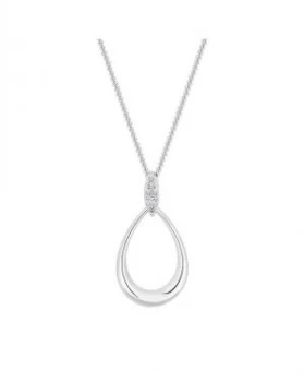 image of Simply Silver Open Pear Necklace