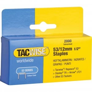 image of Tacwise 53/12 Staples 12mm Pack of 2000