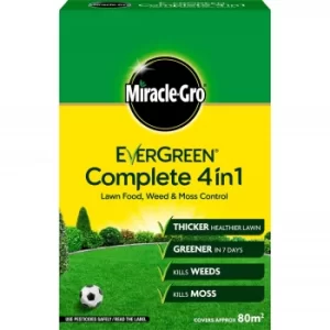 image of Evergreen Complete 4-in-1 Lawn Feed Weed and Moss Killer 80msq 2.8kg MCPA, Mecoprop-P, Ferrous Sulphate