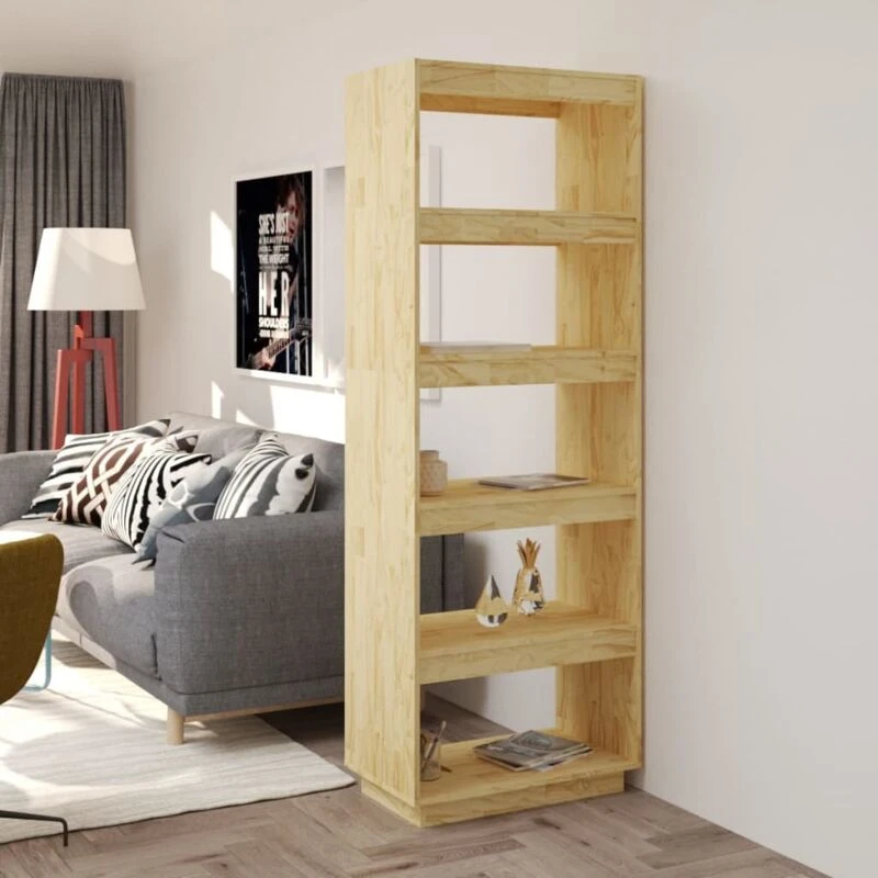 Image of VIDAXL Book Cabinet/Room Divider 60x35x167cm Solid Pinewood Vidaxl 8720286816059