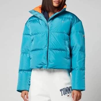 Image of Tommy Jeans Womens Colour Pop Puffer Jacket - Tidewater - L