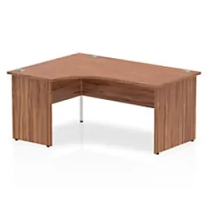 image of Corner Desks Left Hand Crescent Desk Walnut MFC Panel End Legs Walnut Impulse 1600/1200 x 600/800 x 730mm