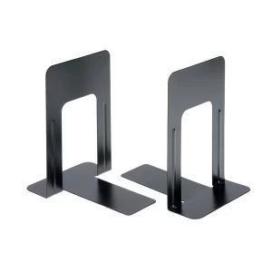 5 Star Office Heavy Duty 180mm Metal Bookends Black Set of 2