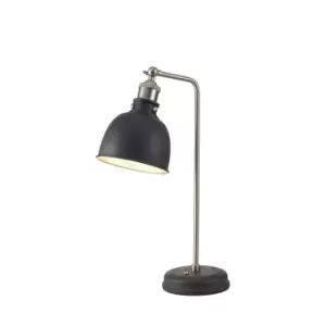 Image of Carmel Adjustable Table Lamp, E27, Graphite, Satin Nickel, Silver