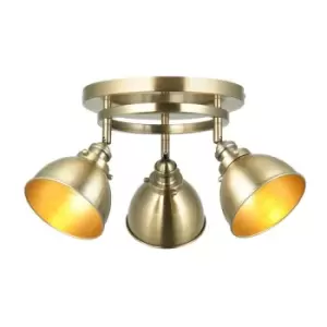 Image of Endon Wyatt Round Spotlight, Antique Brass Plate