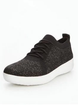 Image of FitFlop F Sporty Uumlberknit Sneaker BlackBronze BlackBronze Size 3 Women