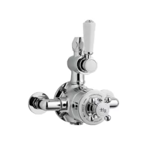 Image of Hudson Reed Twin Thermostatic Shower Valve - Chrome/White
