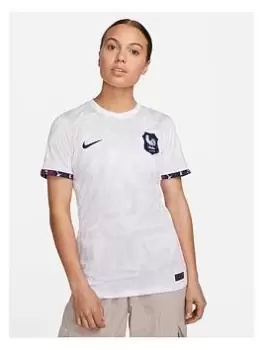Image of Nike France 2023 Womens Away Stadium Short Sleeved Shirt - White, Size L, Women