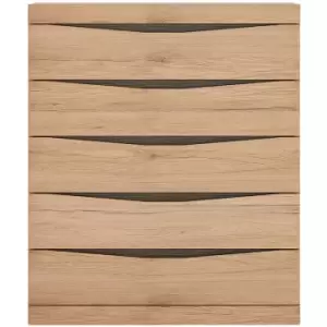 Image of Kensington 5 Drawer Chest in Oak - Oak with dark Trim Melamine