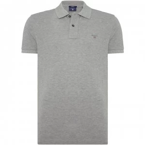 image of Gant Gant Original Pique Short Sleeve Polo - Grey Marl