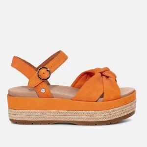 Image of UGG Womens Trisha Suede Flatform Sandals - California Poppy - UK 3