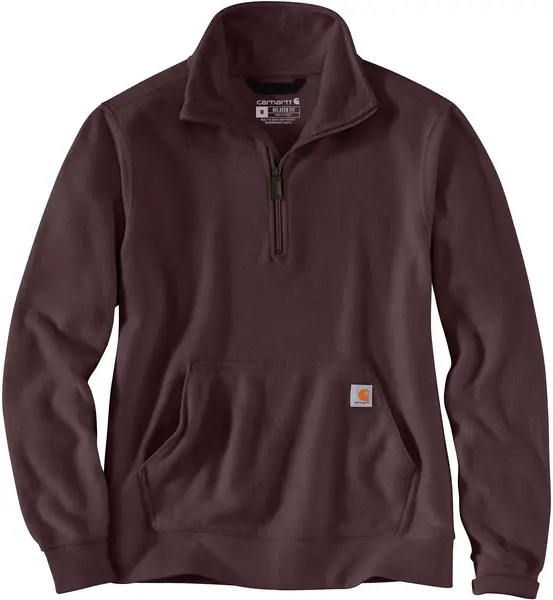 image of Carhartt Midweight Half Zip Ladies Sweatshirt, purple, Size L for Women