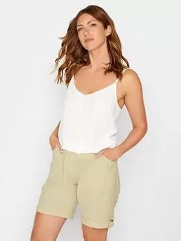 Image of Long Tall Sally Stone Linen Cargo Shorts, Natural, Size 10, Women
