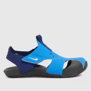 image of Nike SUNRAY PROTECT 2 PS boys's Childrens Sandals in Blue. Sizes available:13.5 kid,2.5 kid,1.5 kid,1.5 kid