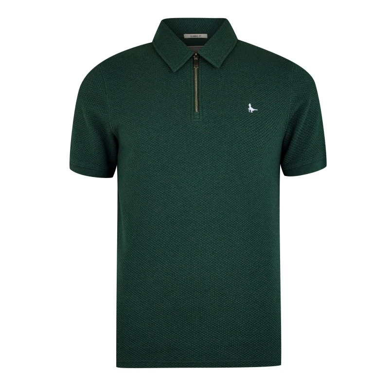 Image of Jack Wills Zip Polo - Green Green S