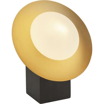 image of Merano Tivoli Table Lamp Gold & Dark Bronze Finish With Opal Glass