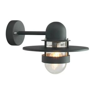 Image of 1 Light Outdoor Fisherman Dome Wall Lantern Light Black IP55, E27