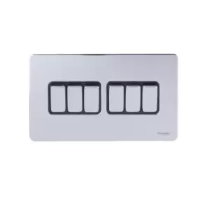 Image of Schneider USFP 16AX 6G 2W Switched Black Insert Polished Chrome - GU1462BPC