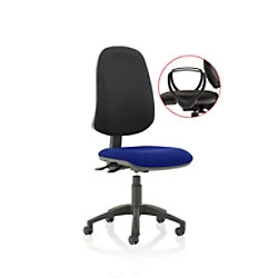 Image of Dynamic Independent Seat & Back Task Operator Chair Loop Arms Eclipse Plus XL Black Back, Stevia Blue Seat Without Headrest High Back