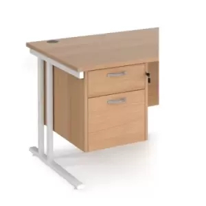 image of Maestro 25 2 drawer fixed pedestal - beech