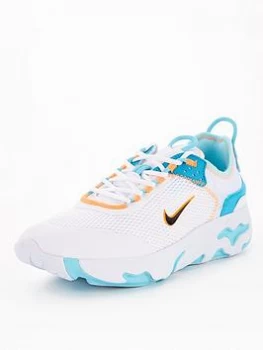 Image of Nike Junior React Live Trainers - White/Orange, White/Orange, Size 3