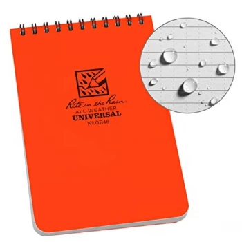 Image of Rite in the Rain Universal Notebook, Top Spiral Bound, 4" x 6" (50 Sheets) Orange