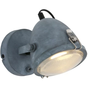 image of Sienna Lighting - Sienna Paco Ceiling Light Grey Concrete, Glass Transparent Processed