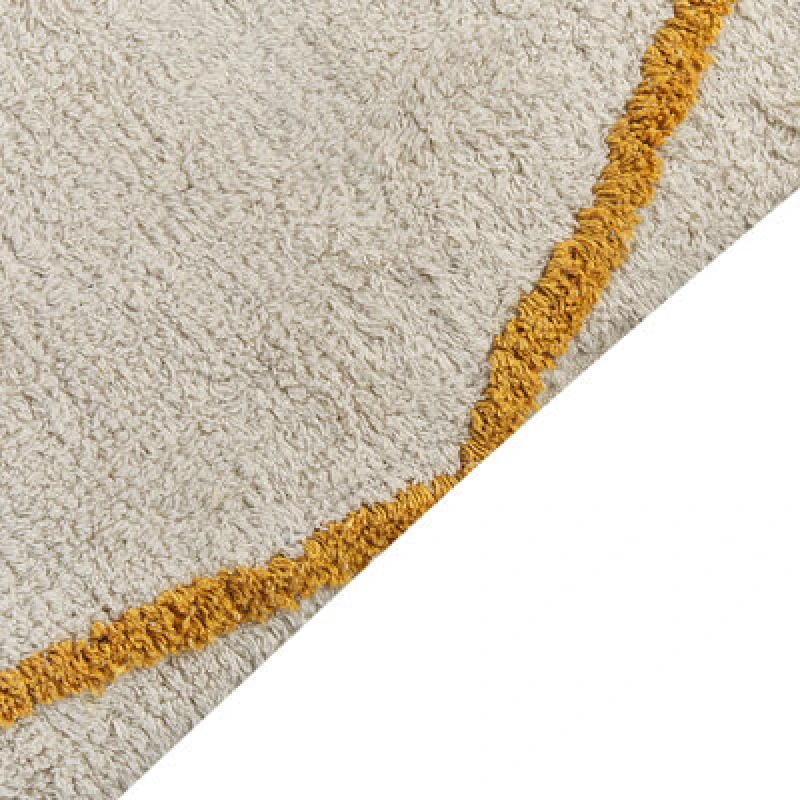 Image of Beliani Rug Marand Yellow 160 X 230 Cm Cotton