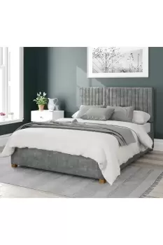 Image of Grant Upholstered Ottoman Storage Bed, Distressed Velvet Fabric