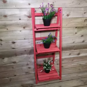 image of Outdoor Wooden Garden 3 Tier / Shelf Display Planter for Plants, Flowers, Herbs