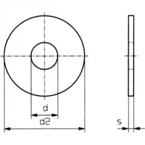 Image of Washers 5.3mm 15mm Stainless steel A2 100 pc(s) TOOLCRAFT 5,3 D9021-A2 194719