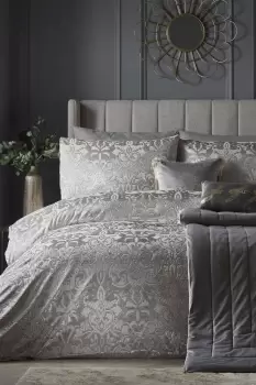 image of 'Firenza' Damask Velvet Duvet Cover Set