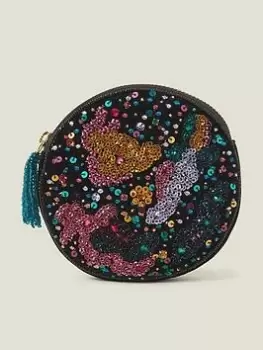 image of Accessorize Galaxy Beaded Circle Coin Purse, Multi, Women