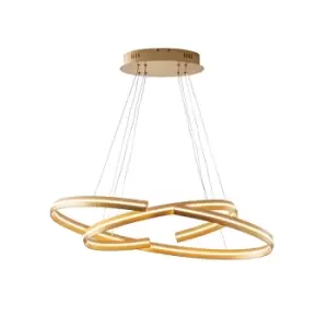 Image of Elipse Dimmable Integrated LED Pendant Ceiling Light Brushed Gold 3000K 2700Lm + Bluetooth