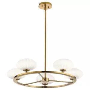 image of Kichler Pim Globe Pendant Ceiling Light Fox Gold, 3000K, IP44