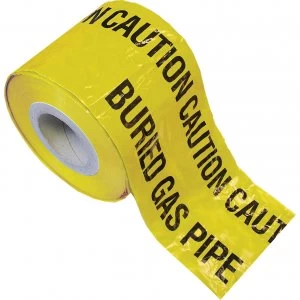 image of Faithfull Gas Pipe Warning Tape Yellow 150mm 365m