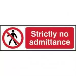 Image of Prohibition Self-Adhesive Vinyl Sign 600 x 200mm - Strictly No