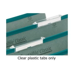 Image of Rexel Crystalfile Classic Linked Top Tabs Clear - 1 x Pack of 50 Tabs