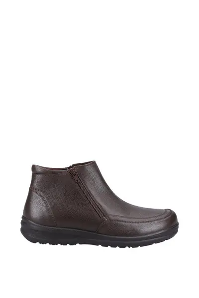 Image of Fleet & Foster Mens Targhee Zip Up Leather Shoes UK Size 12 (EU 46) BROWN FLE171-BROWN-12