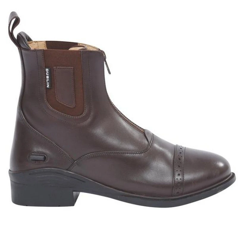 Image of Dublin Dublin Evolution Zip Front Leather Paddock Boots in Brown Size: 4 Brown 4 Unisex 5059269017750