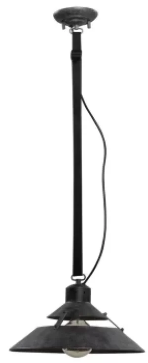 Image of Industrial Dome Ceiling Pendant 40W E27 Medium, Oxide Metal, Black Belt
