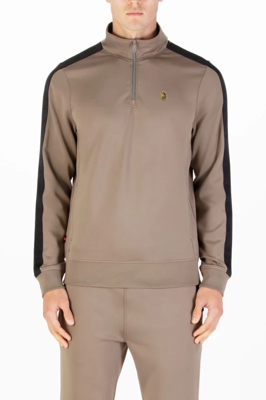 Image of Luke 1977 Luke 1977 Men Tttqr Quarter Zip Sweatshirt in Brown Size: large Brown L Male 5056585680750