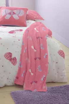 Image of 'Flutterby Butterfly' Printed Fleece Throw