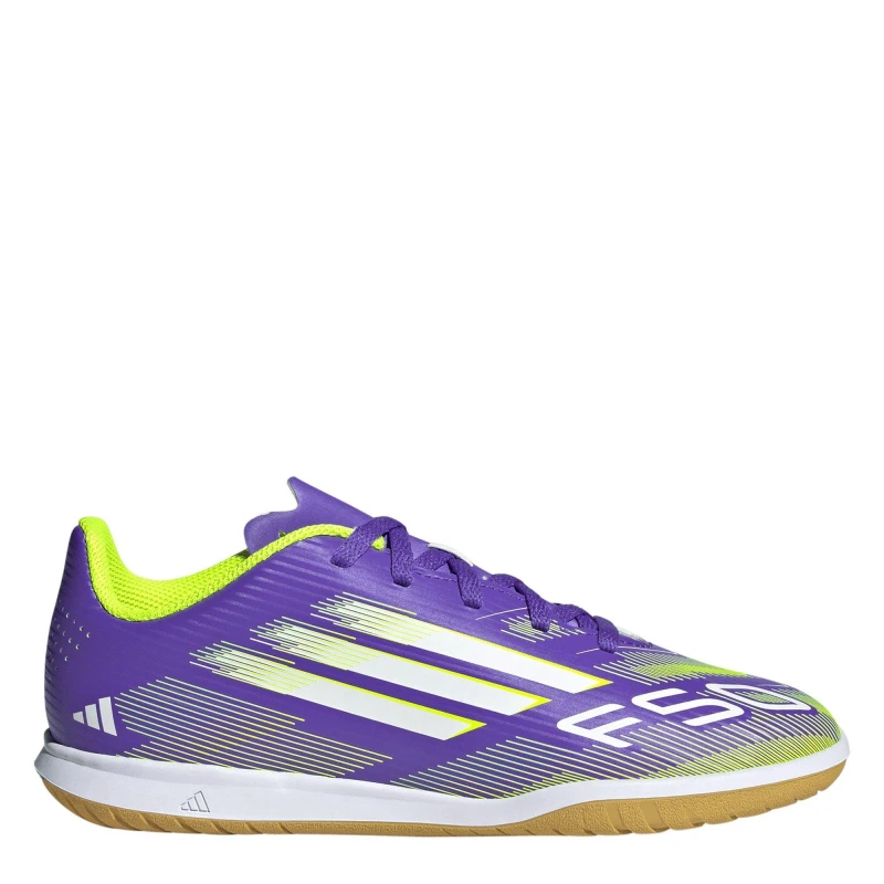 Image of adidas F50 Club Childrens Indoor Football Boots Purple/White male 2 (34)