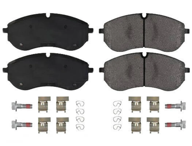 Image of Blue PRINT ADBP420037 Brake pad set Front Axle, prepared for wear warning indicator, with fastening material Brake Pad Set,disc brake (402)