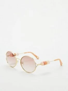 Image of Chloe Round Sunglasses - Gold