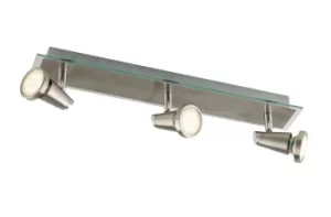 Image of SPOT LED 3 Light Adjustable Spotlight Bars Nickel 400lm 2700K 46x12x7cm
