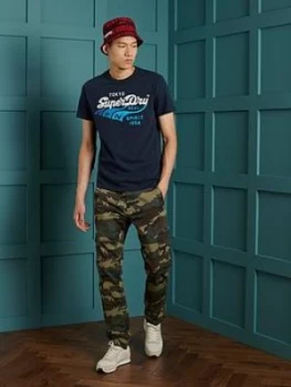 Image of Superdry Classic Logo T-Shirt - Navy Size M Men