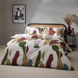 image of Meta Abstract Cotton Rich Duvet Cover Set Multicolour, Multicolour / King